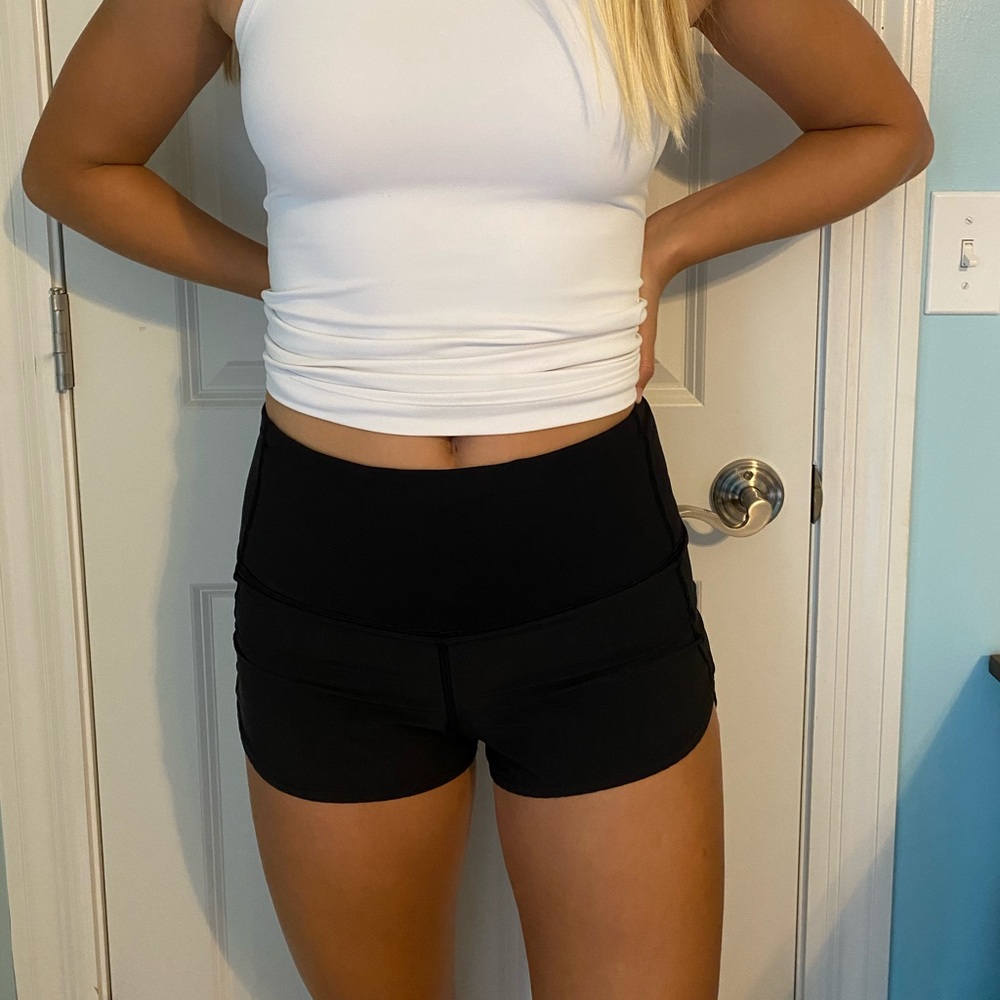 Black Lululemon running shorts